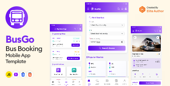 Preview image for BusGo - Bus Booking Mobile App Template
