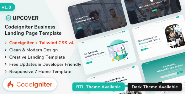Upcover - Codeigniter Business Landing Page Template