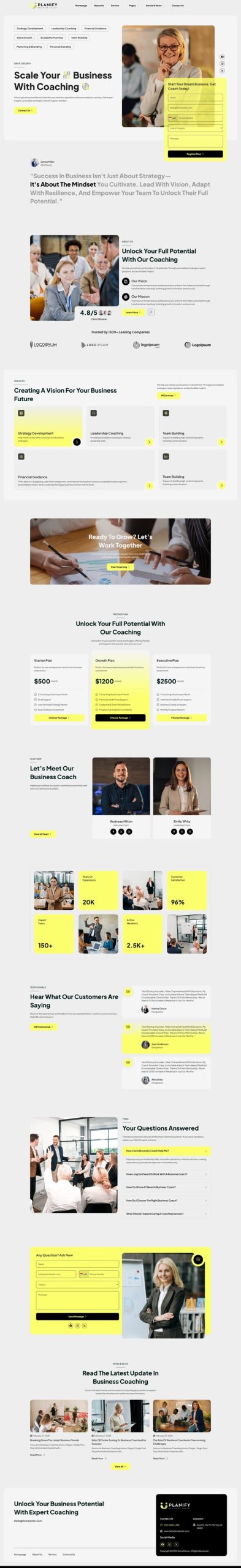 Planify - Business Coaches Elementor Template Kit