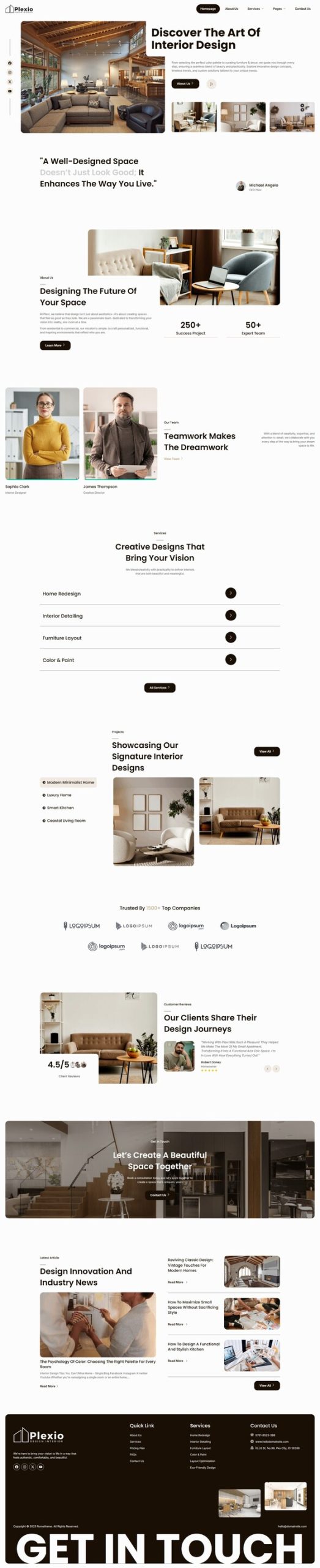 Plexio - Interior Design & Architecture Elementor Template Kit
