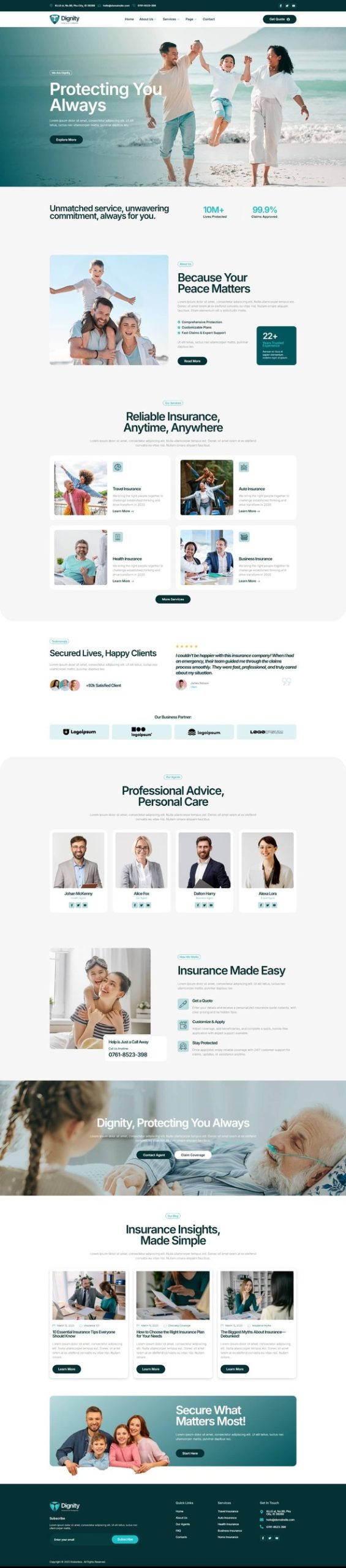Dignity - Insurance Business Elementor Template Kit
