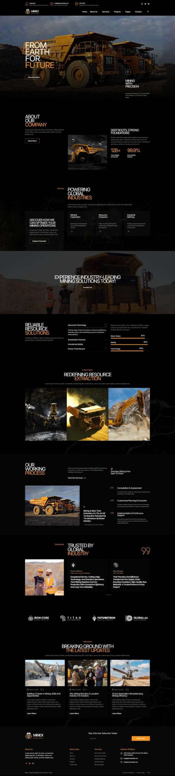 Minex - Mining & Industry Elementor Template Kit