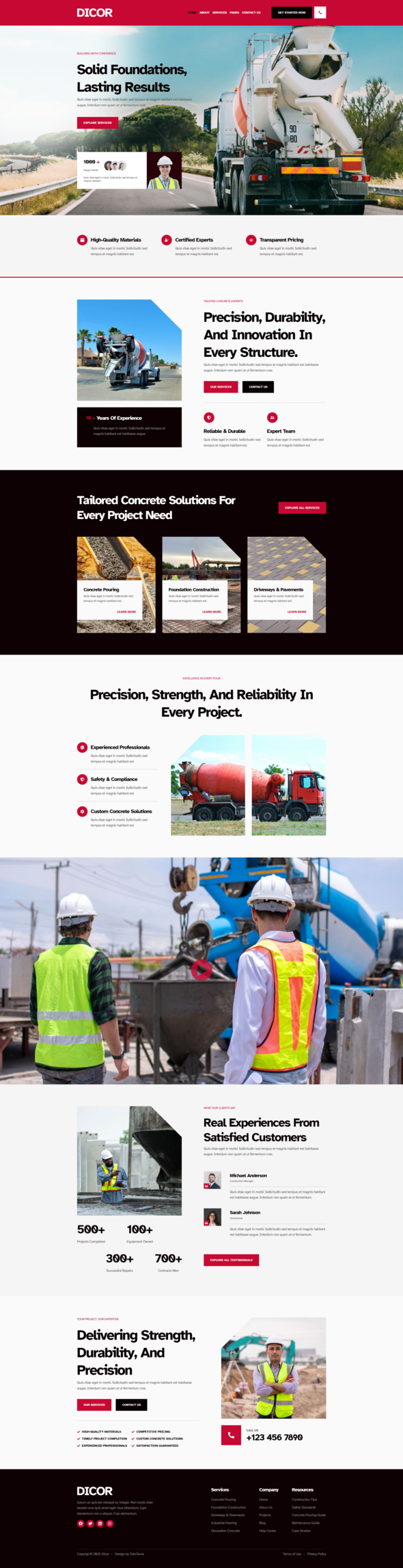 Dicor - Concrete Service Elementor Template Kit