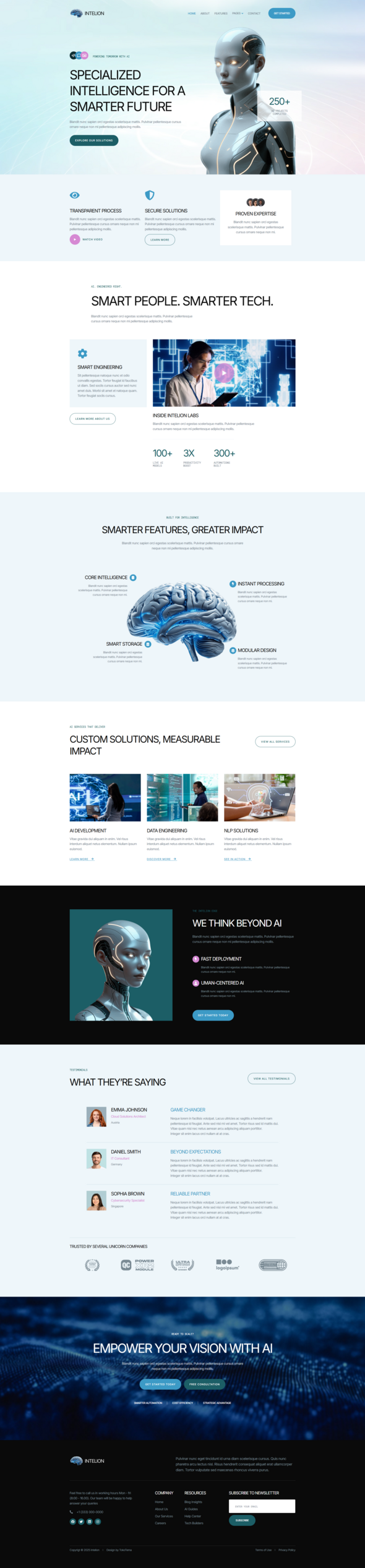 Intelion - Artificial Intelligence Service Elementor Template Kits