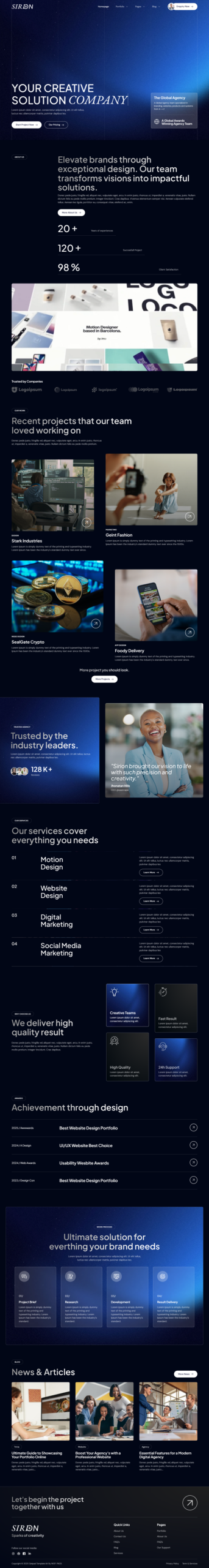 Sirion - Creative Agency & Portfolio Elementor Template Kit