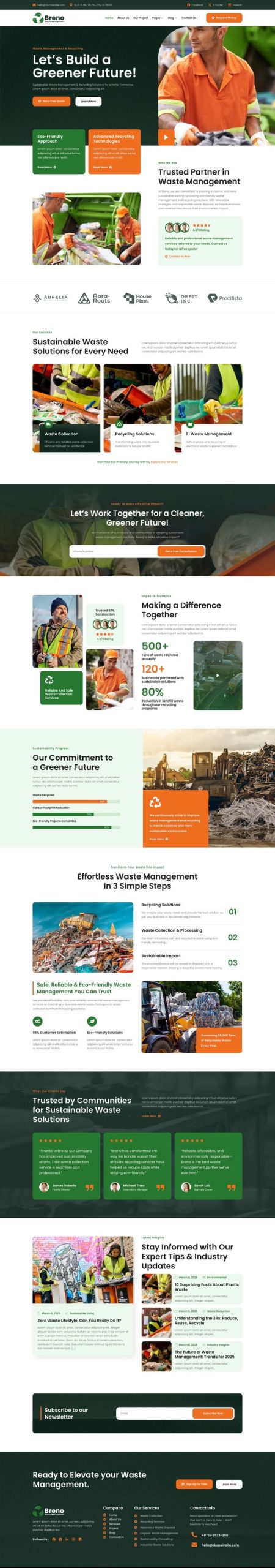 Breno - Waste Management & Recycling Elementor Template Kits
