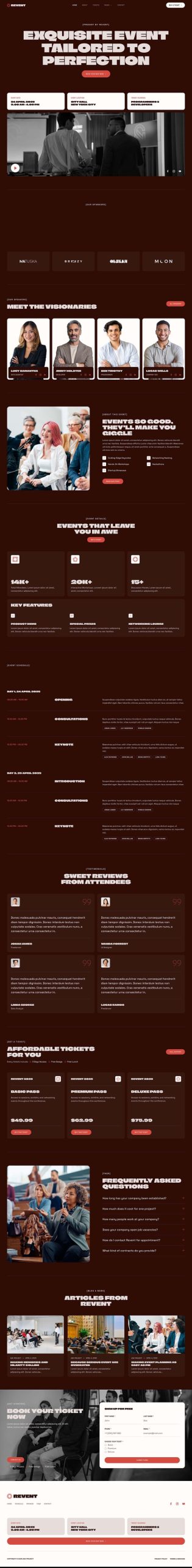 Revent - Events & Conferences Elementor Template Kit