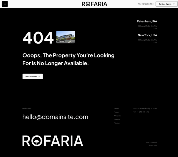 Product preview supplied for Rofaria - Real Estete Property Elementor Template Kit