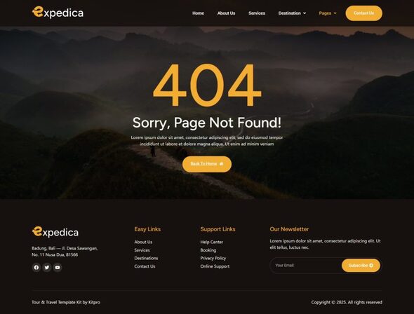 Expedica - Modern Tour & Travel Agency Elementor Template Kit
