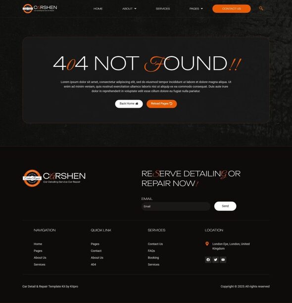 Carshen - Car Detailing Service Car Repair Elementor Template Kit listing image