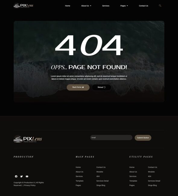Pixlens - Photography Videography Services Elementor Template Kit