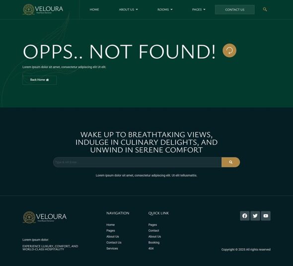 Veloura - Hotel Resort Elementor Template Kit