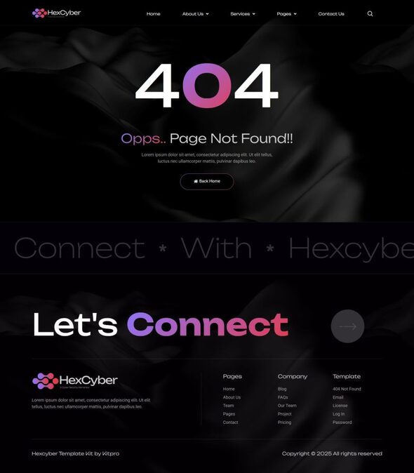 Hexcyber - IT Cyber Security Elementor Template Kit