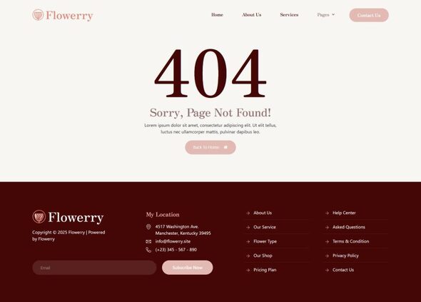 Flowerry - Florist & Flower Boutique Elementor Template Kit