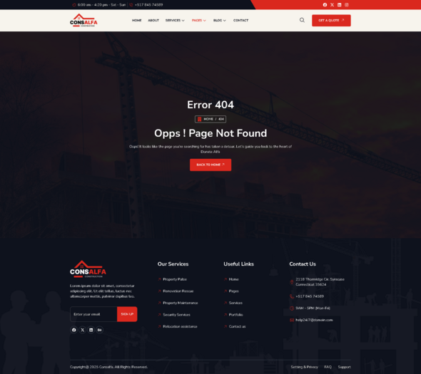 ConsAlfa - Construction Services Elemenor Template Kit