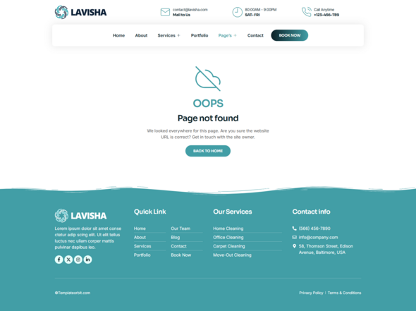 Lavisha – Cleaning Services WordPress Elementor Template Kit listing image