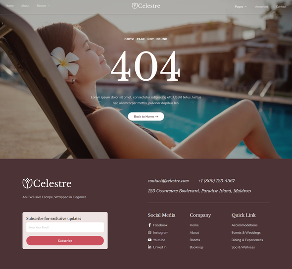 Celestre - Hotel & Resort Elementor Template Kit