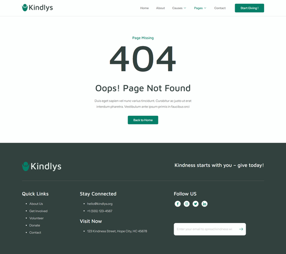 Kindlys - Charity Fundraising & Volunteer Elementor Template Kit