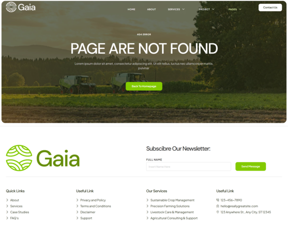 Gaia - Agriculture & Organic Farming Elementor Template Kit product preview