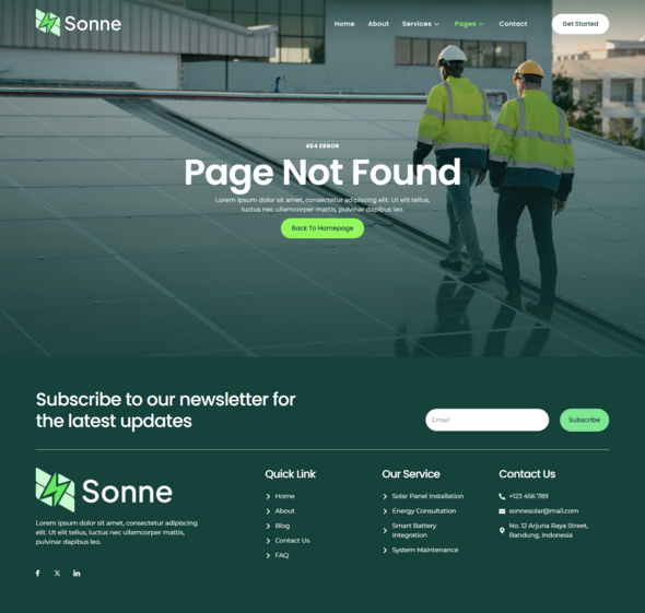 Sonne - Solar & Renewable Energy Elementor Template Kit