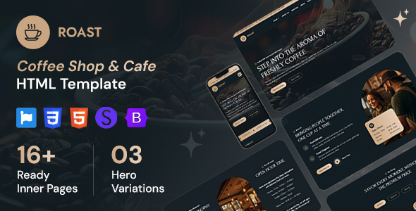 Roast - Coffee Shop & Cafe HTML Template
