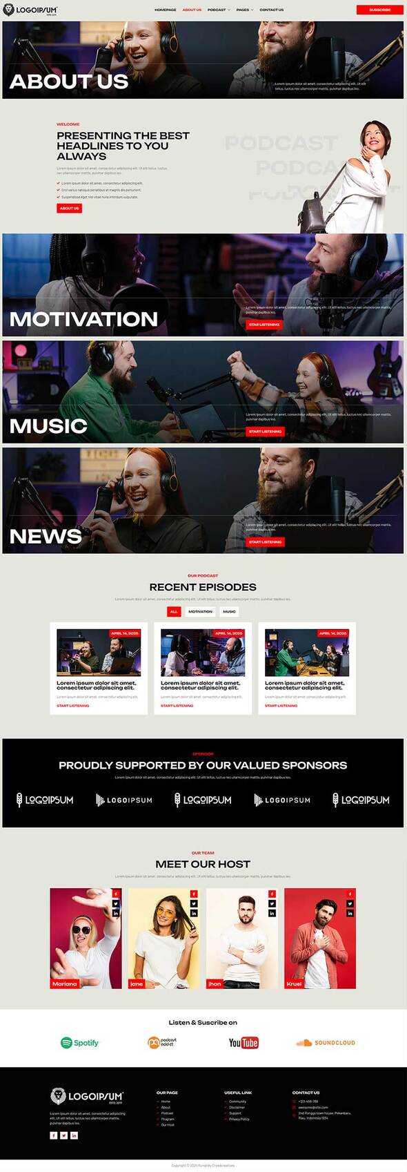 Rumpi - Podcaster Elementor Pro Template Kit