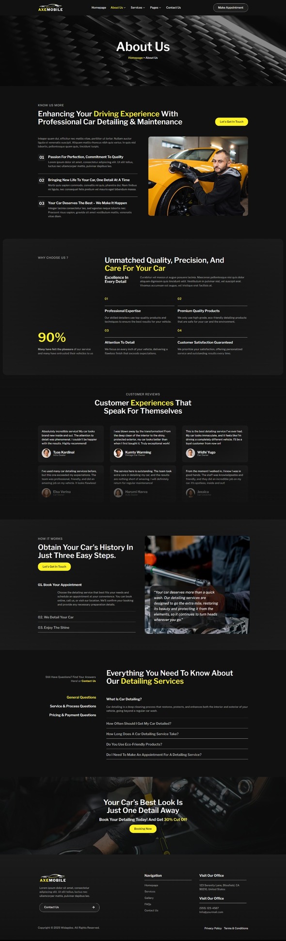 Axemobile - Car Detailing Service & Car Repair Elementor Template Kit