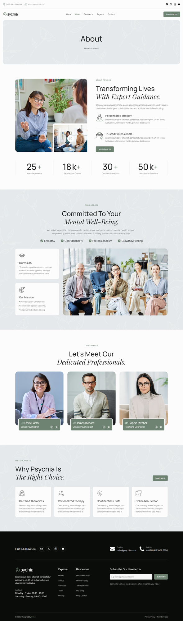 Psychia - Psychology & Counseling Elementor Template Kit
