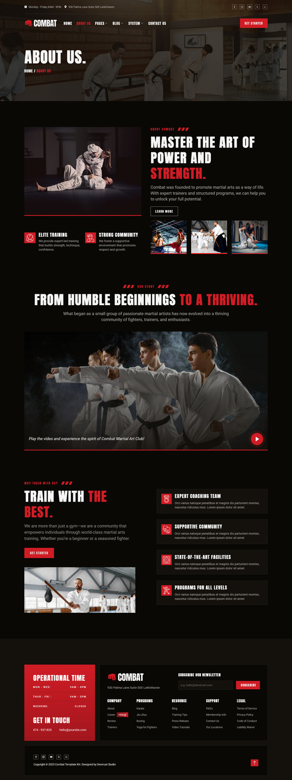 Combat - Martial Arts Club & Trainer Elementor Template Kit