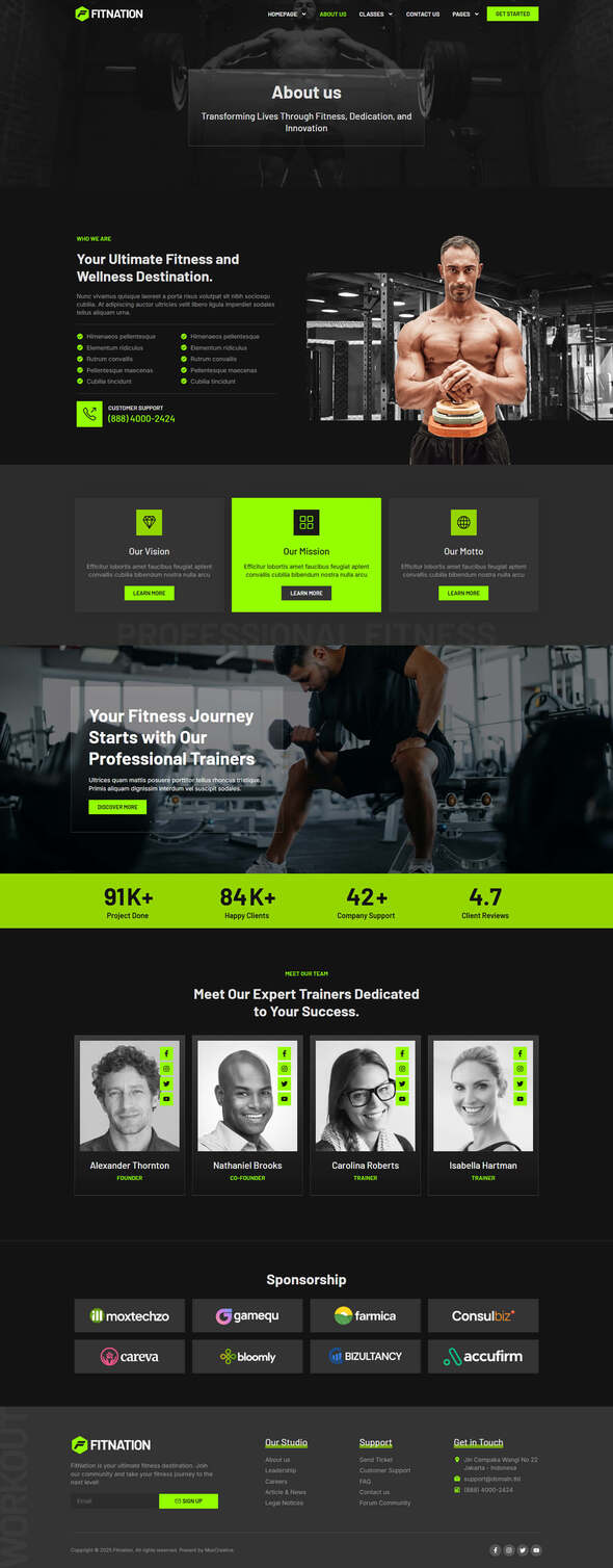 FitNation - Gym & Fitness Elementor Template Kit