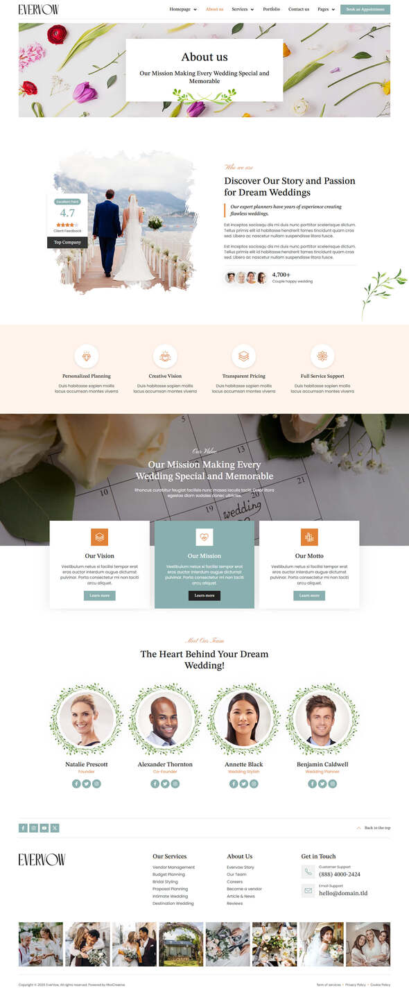 EverVow - Wedding & Event Planner Elementor Pro Template Kit