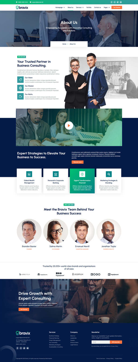 Bravix - Business Consulting Elementor Pro Template Kit