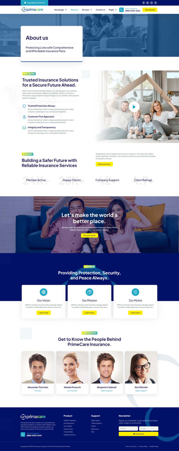 PrimaCare - Finance & Insurance Company Elementor Pro Template Kit