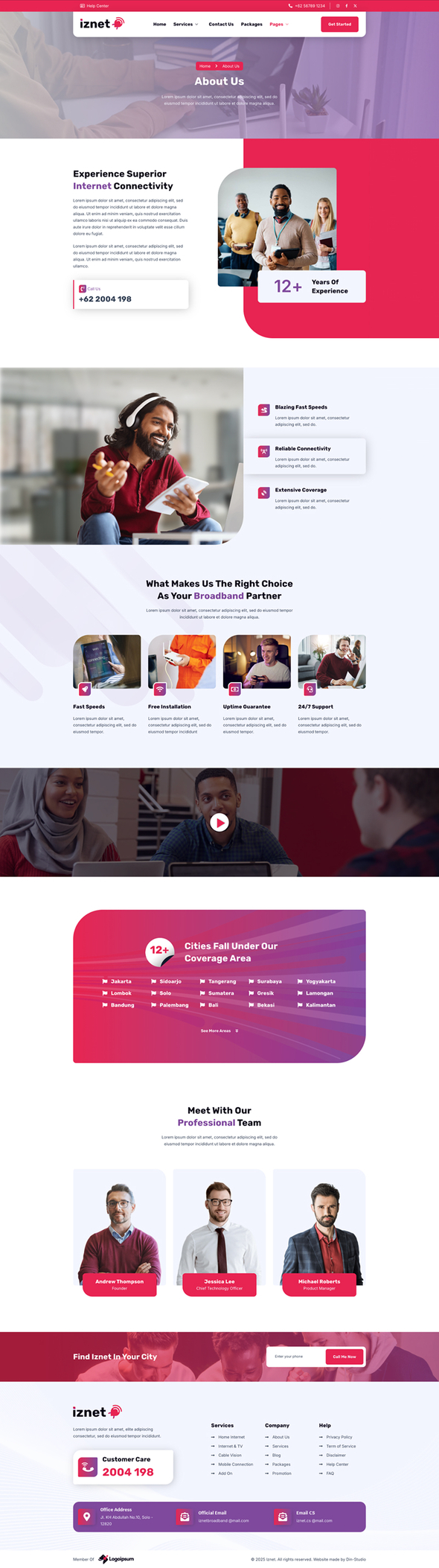 iZnet - Broadband & Internet Service Provider Elementor Template Kit
