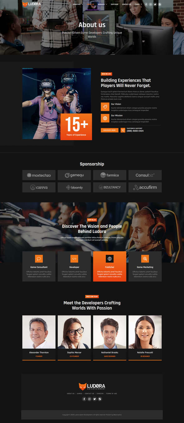 Ludora - Game Developer & Studio Elementor Pro Template Kit