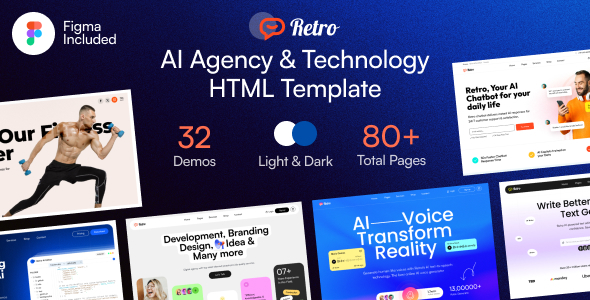 Retro - AI Agency & Technology HTML5 Template product preview