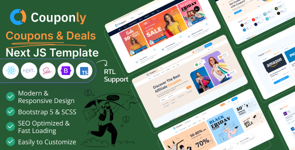 Preview image for Couponly - Coupons & Discounts React Next JS Template