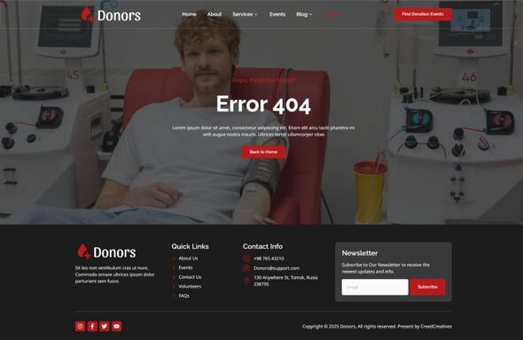 Donors - Blood Drive & Donation Campaigns Elementor Template Kit