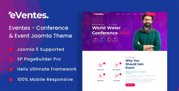 Eventes - Conference and Event Joomla 5 Template listing image