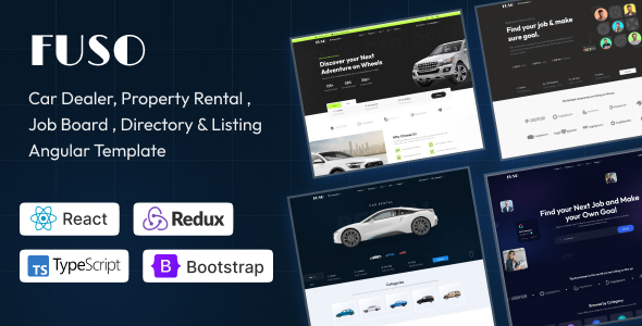 Fuso - Car Dealer, Property Rental , Job Board , Directory & Listing React Template product preview