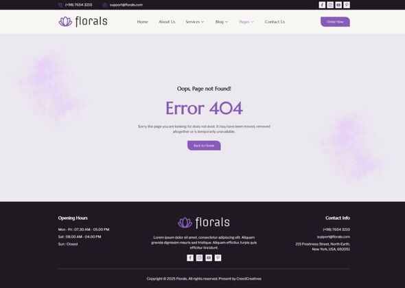 Florals - Florist & Flower Boutique Elementor Template Kit