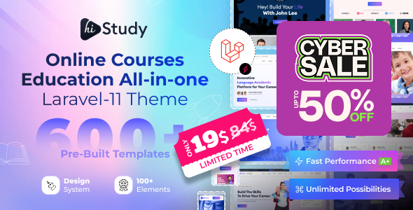 HiStudy - Online Courses & Education Laravel 11 Template