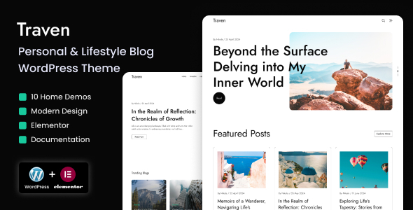 Traven - Personal & Lifestyle Blog WordPress Theme listing image