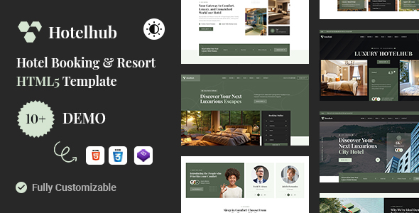 Preview image for Hotelhub – Hotel Booking & Travel Resort HTML5 Template