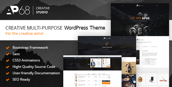 Product preview supplied for AP68 - Creative Multi-Purpose WordPress Theme