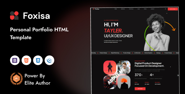 Preview image for Foxisa – Personal Portfolio HTML5 Template
