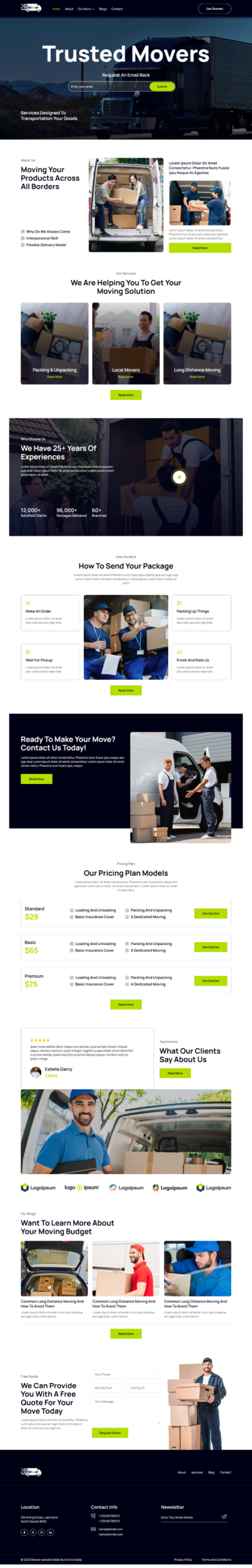 Miover - Packers & Movers Service Elementor Template Kit