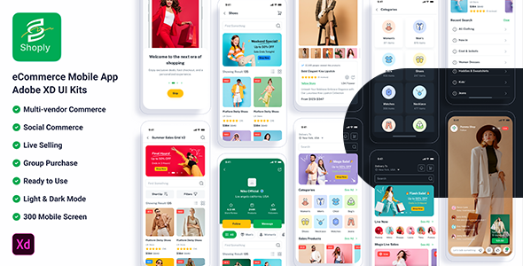 Shoply – eCommerce Mobile App Adobe XD UI Kits