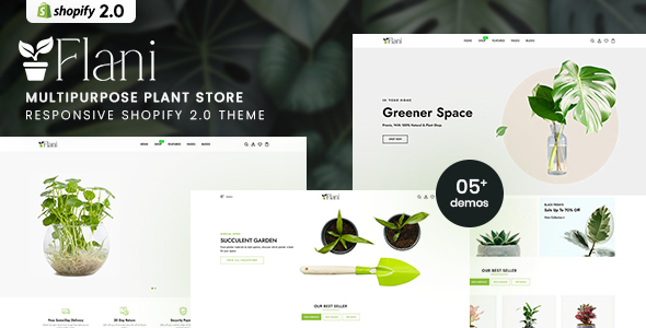 Flani - MultiPurpose Plant Store Shopify 2.0 Theme listing image