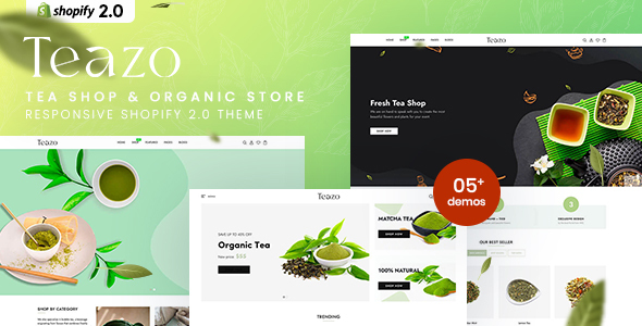 Teazo - Tea Shop & Organic Store Responsive Shopify 2.0 Theme listing image